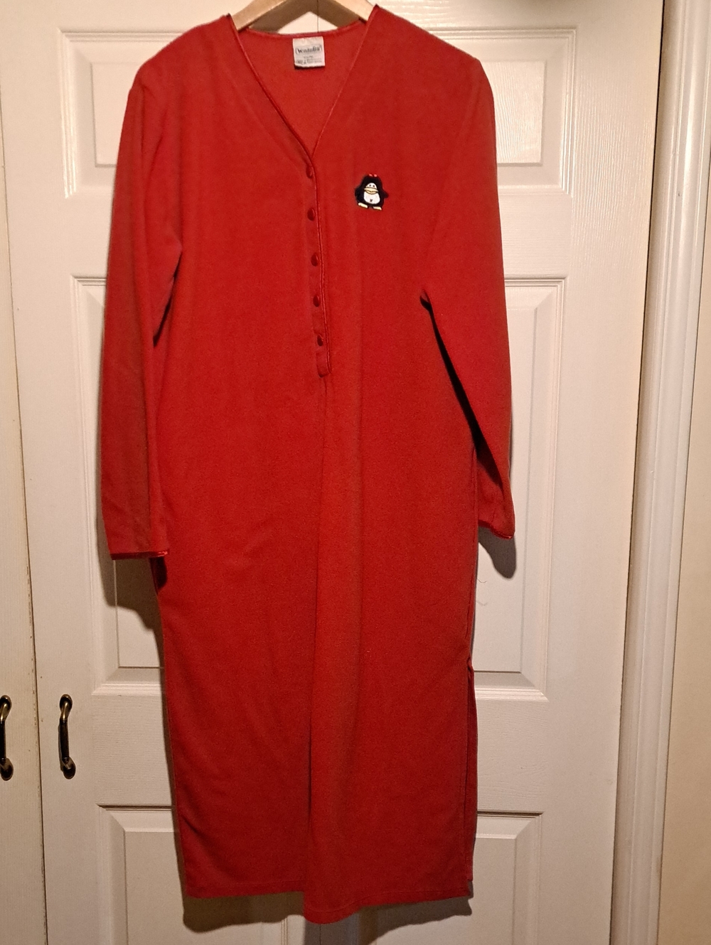 Wonder Bra vintage Red Long Sleeve Ladies Nightgown Dress As winter is coming 🥶